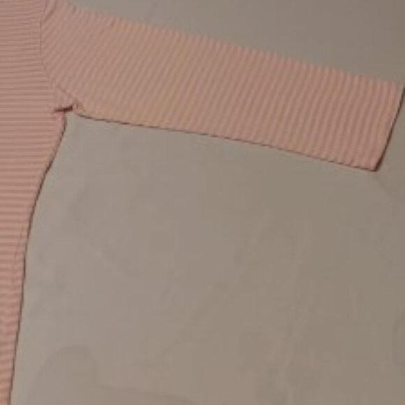 Cut Loose Tee Women's M Shirt Pink w Pink Stripes 3/4 Sleeves Cute Casual Top - Picture 2 of 8